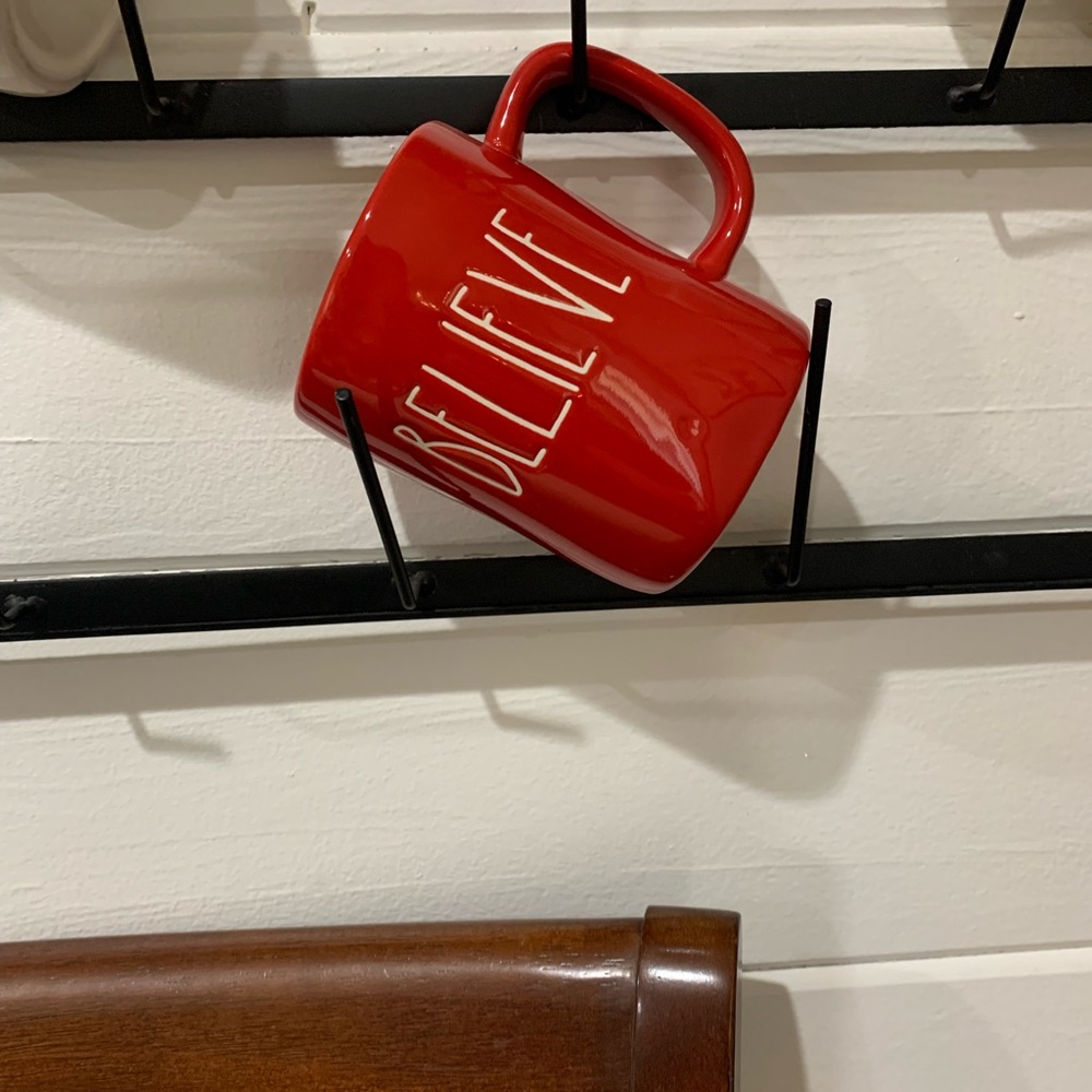 Rae Dunn red BELIEVE mug